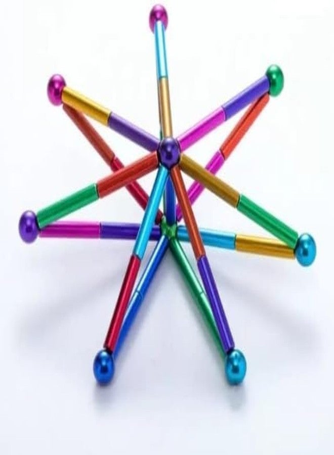 ELOTES Magnetic Building Blocks Set | 36 PCS Colorful Magnet Sticks + 27 PCS Metal Balls | STEM Educational Construction Toy for Kids & Adults | Creativity, Brain Development & Stress Relief - Image 5